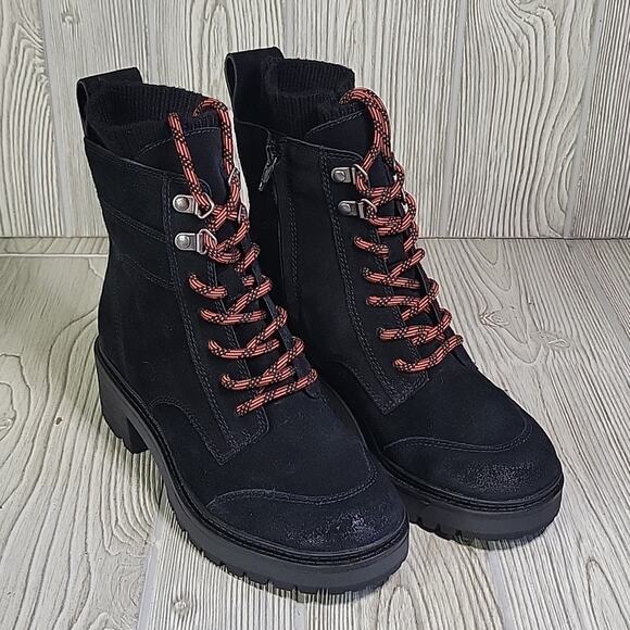 Zodiac Chance Black Leather Lace Up Side Zip Combat Ankle Boots Womens 5.5 NEW - Picture 9 of 13